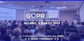 Annunciata la nuova tappa del GDPR Day: 5 marzo 2019 a Milano