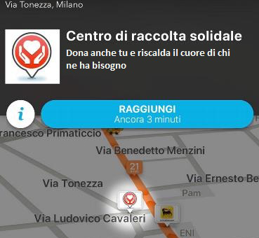 Waze sostiene i centri di raccolta solidale della città di Milano