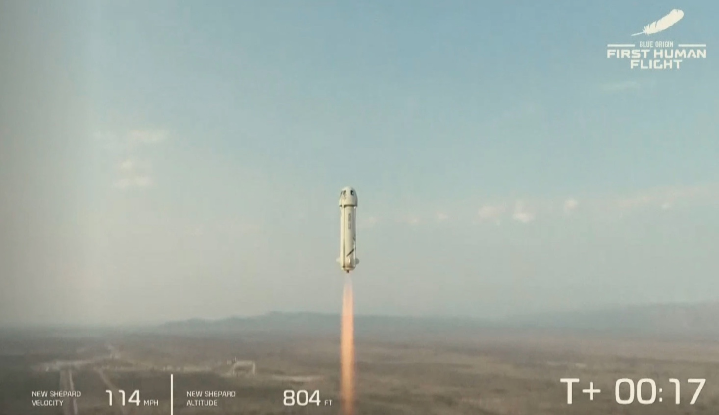 Blue Origin completa il suo primo volo spaziale con Bezos a bordo