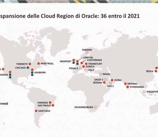 La presenza Cloud di Oracle si espande a livello mondiale a un passo di crescita a tre cifre