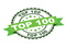 Green rubber stamp with top 100 concept