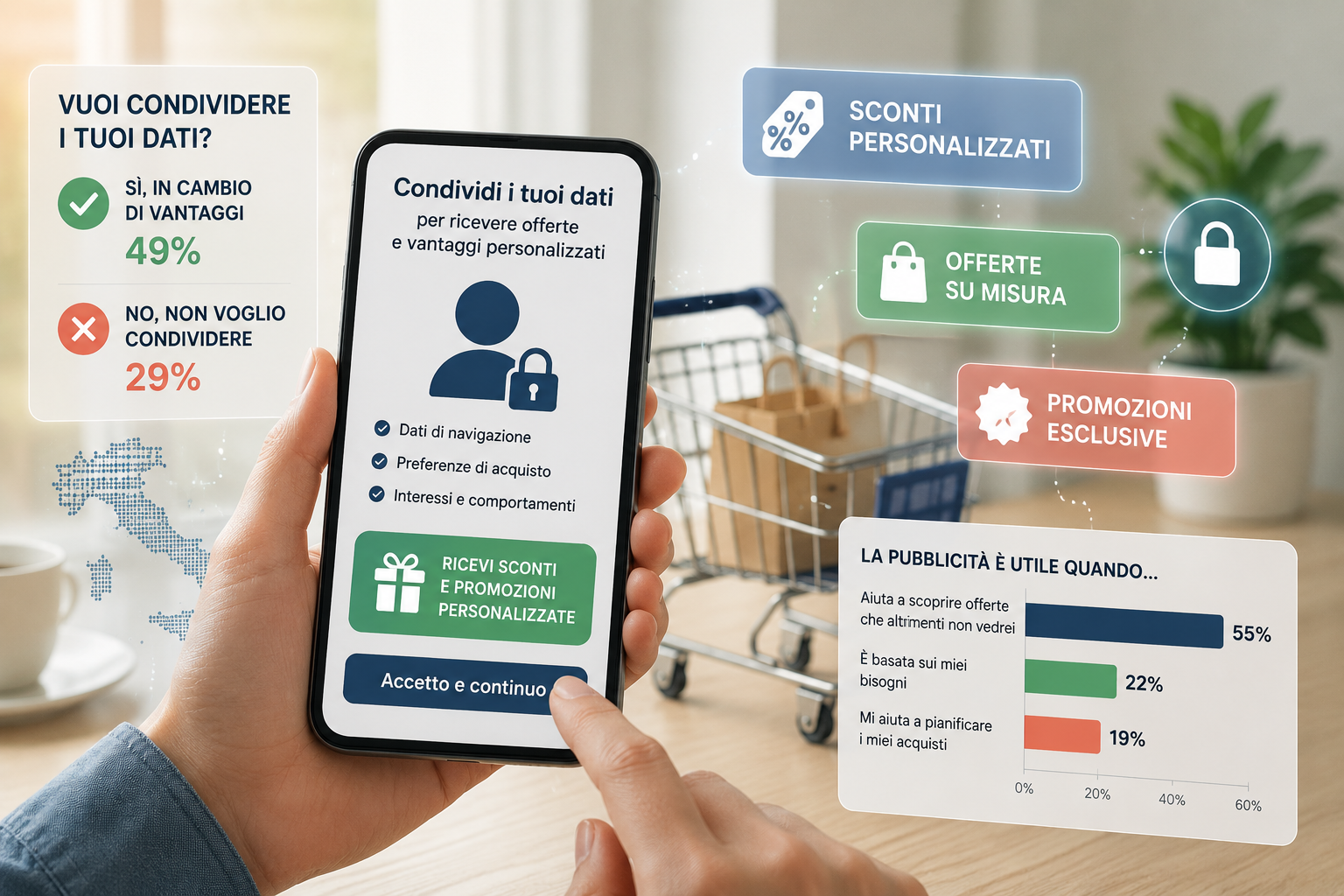 condivisione dati personali sconti