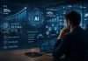 dashboard di intelligenza artificiale con indicatori di ROI, governance dei dati e AI agentica in un ambiente enterprise.